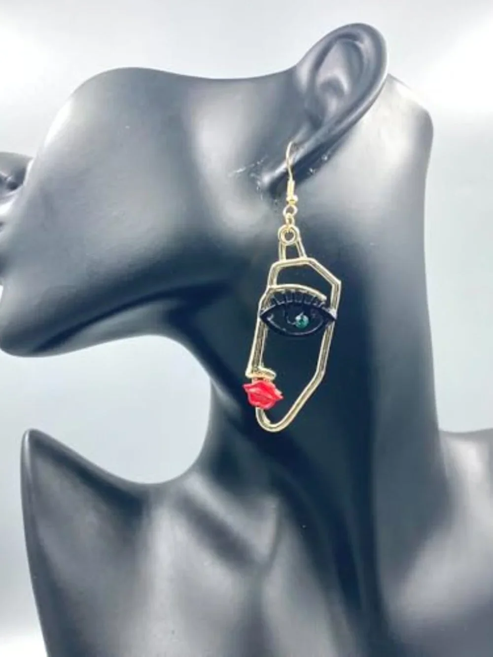 New‎ - Face Shaped Earrings Geometric Earrings Abstract Alloy Hollowed Vintage